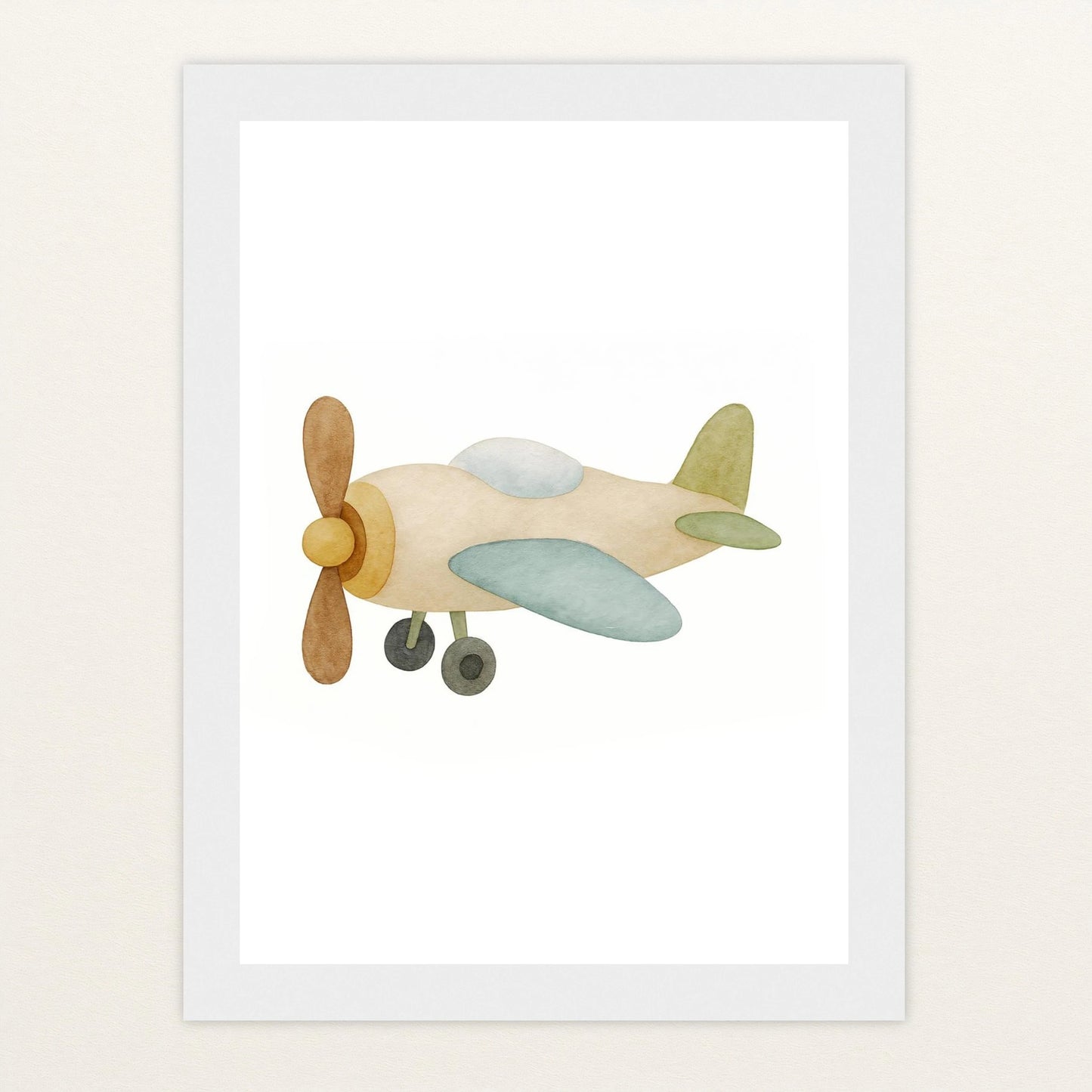 Propellerflugzeug Poster mit Holzrahmen von tinylearner