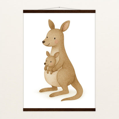 Kängu das Känguru Poster mit Leisten von tinylearner