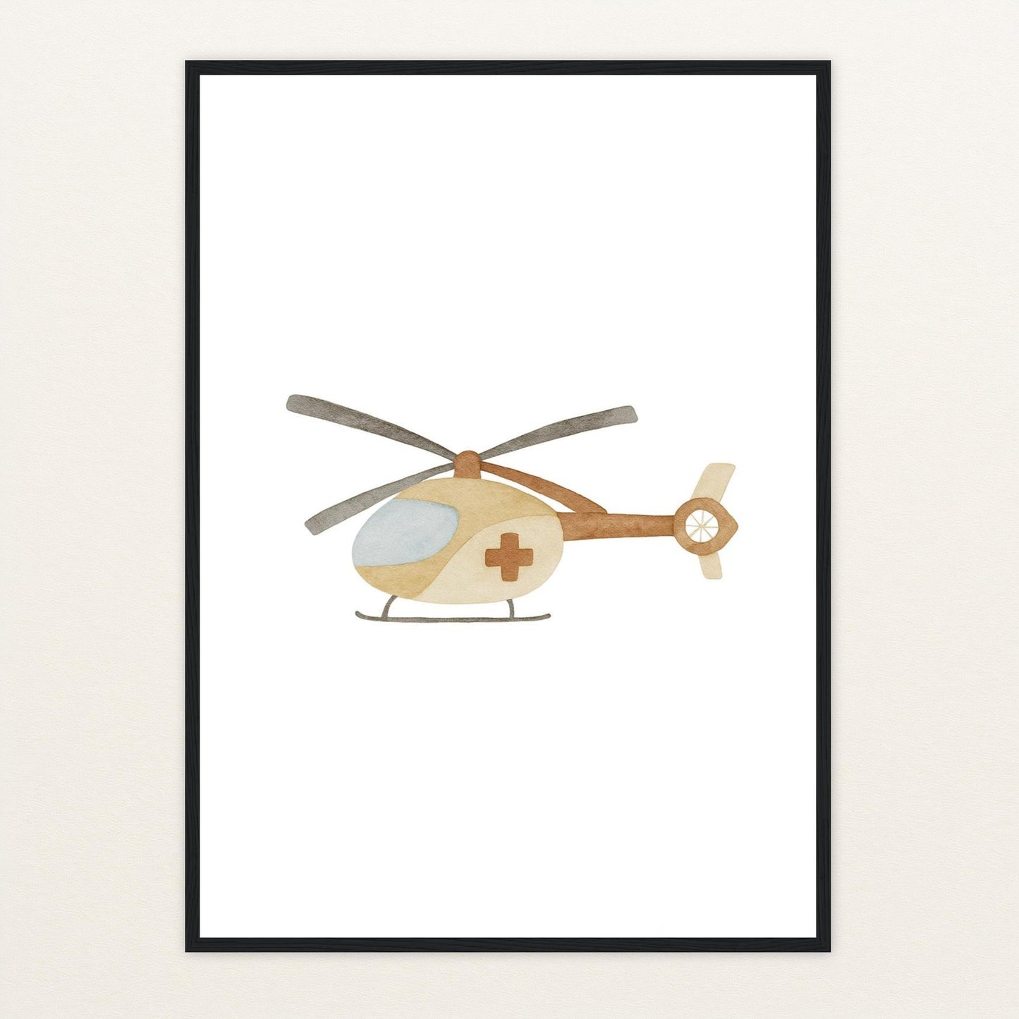 Rettungshubschrauber Poster mit Holzrahmen von tinylearner