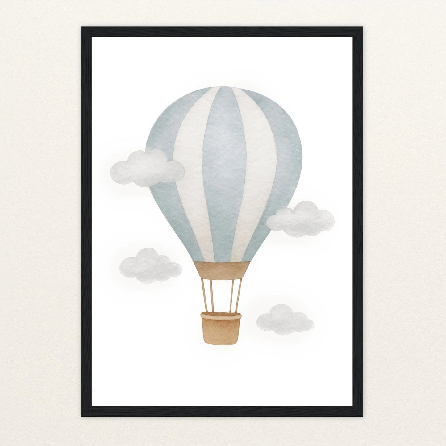 Heißluftballon Poster mit Holzrahmen von tinylearner