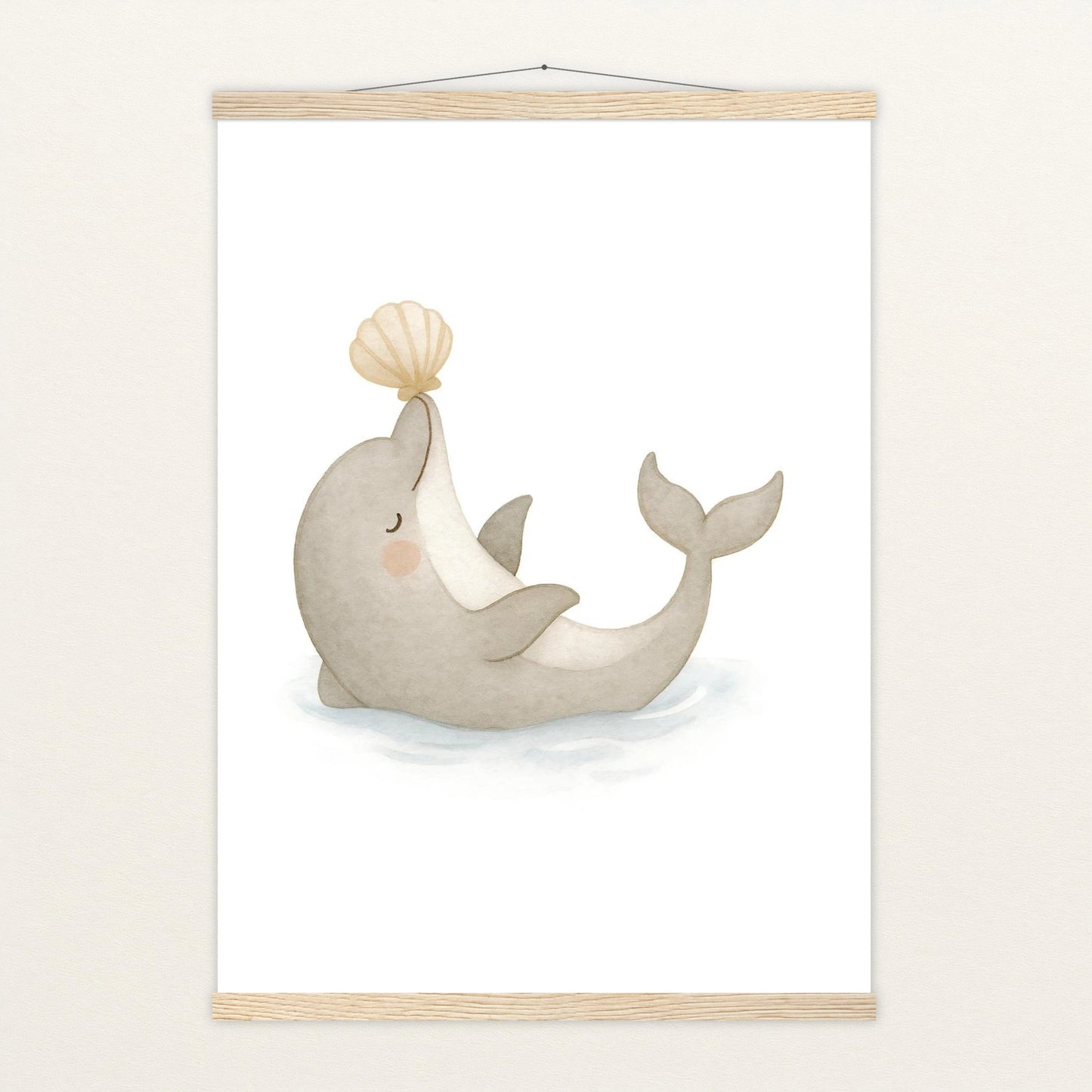 Dora der Delfin - Motiv: "Muschel" Poster mit Leisten von tinylearner