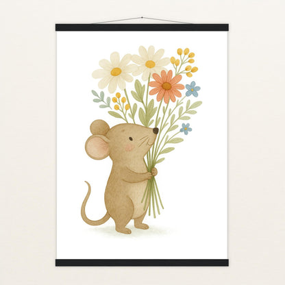 Mimi die Maus - Motiv: "Blumenstrauß" Poster mit Leisten von tinylearner