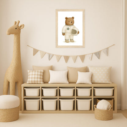 Balu der Bär - Motiv: "Astronaut" Poster mit Holzrahmen von tinylearner