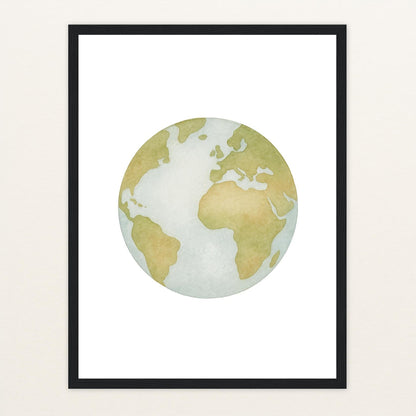 Erde Poster mit Holzrahmen von tinylearner