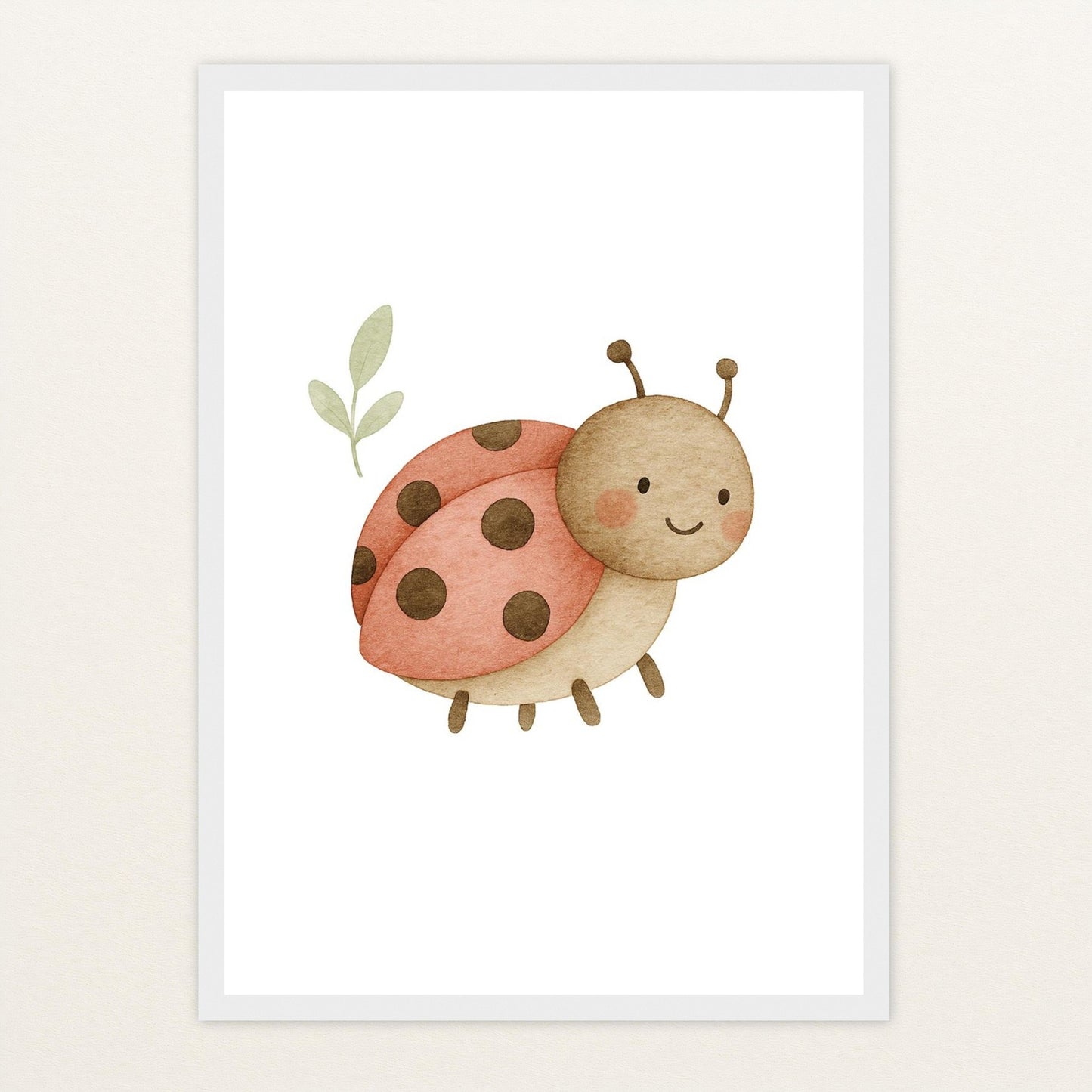 Marie der Marienenkäfer Poster mit Holzrahmen von tinylearner