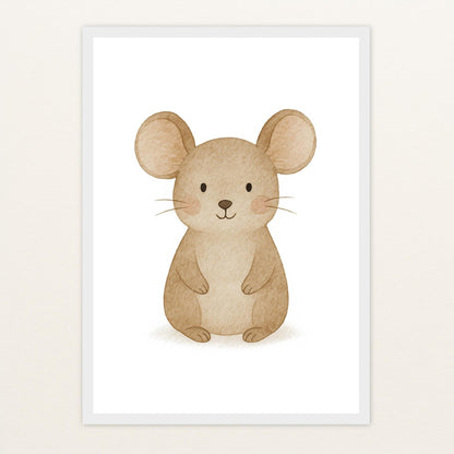 Mimi die Maus Poster mit Holzrahmen von tinylearner