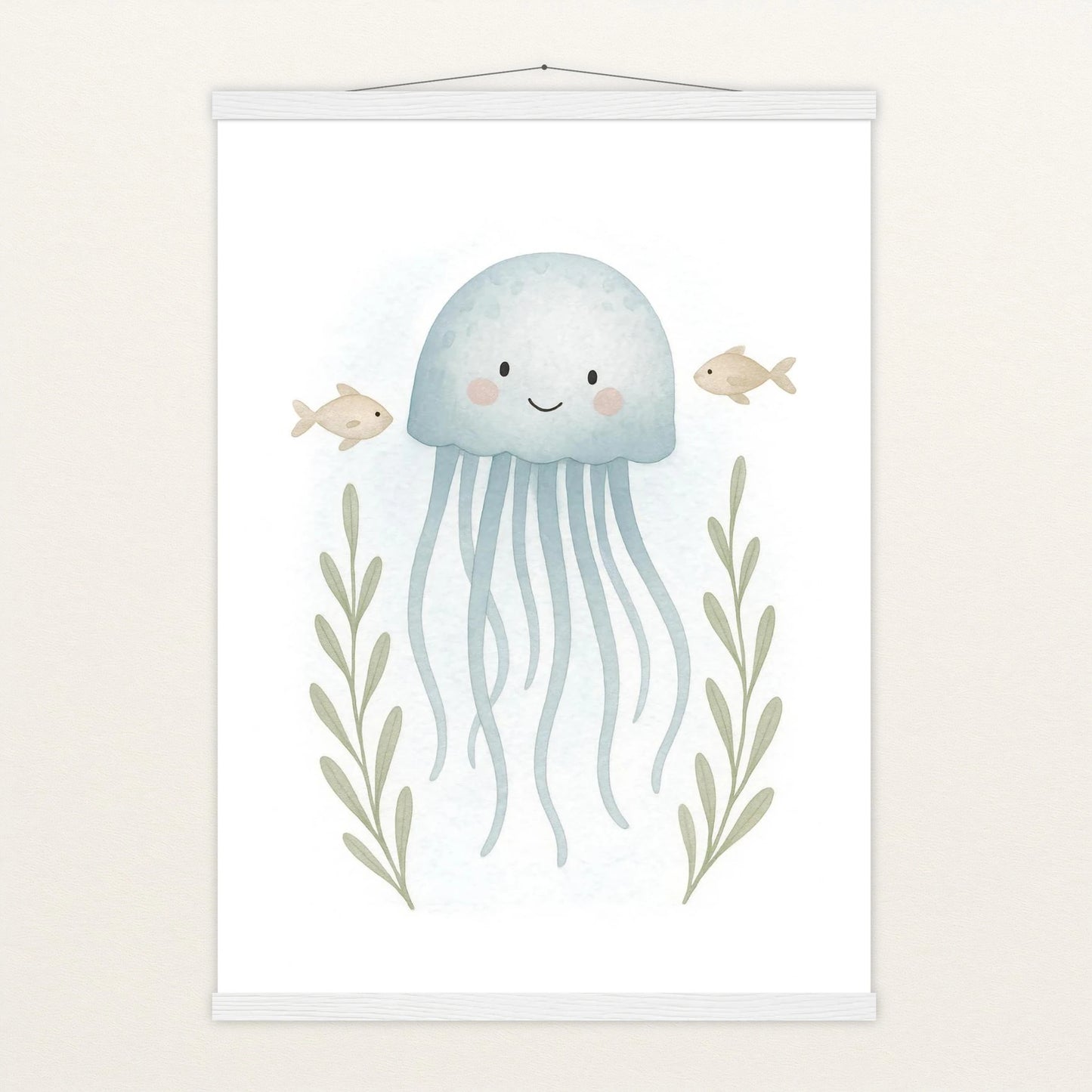 Quinn die Qualle Poster mit Leisten von tinylearner