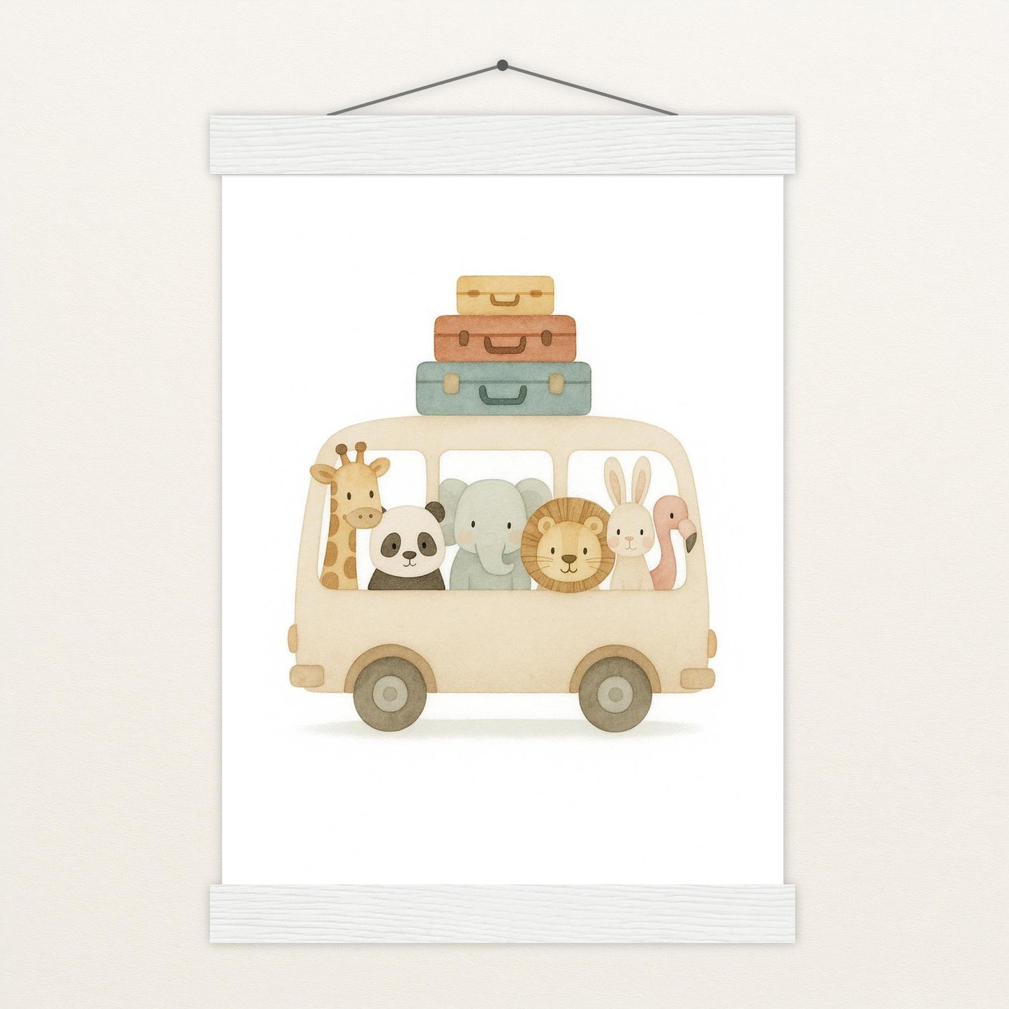 Tierfreunde - Motiv: "Reisebus" Poster mit Leisten von tinylearner