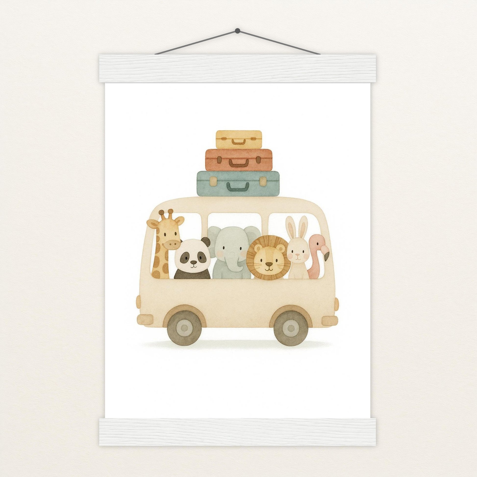 Tierfreunde - Motiv: "Reisebus" Poster mit Leisten von tinylearner
