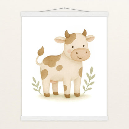Klara die Kuh Poster mit Leisten von tinylearner