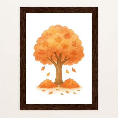 Ahornbaum Poster mit Holzrahmen von tinylearner