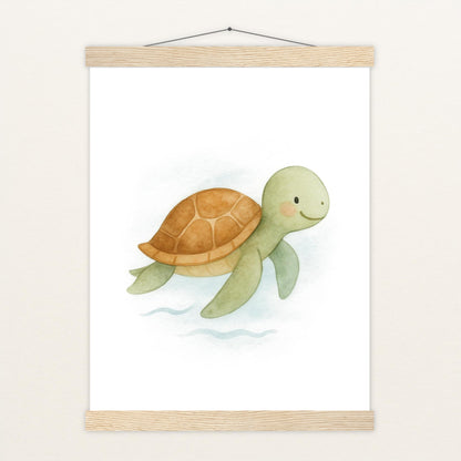 Sora die Schildkröte Poster mit Leisten von tinylearner