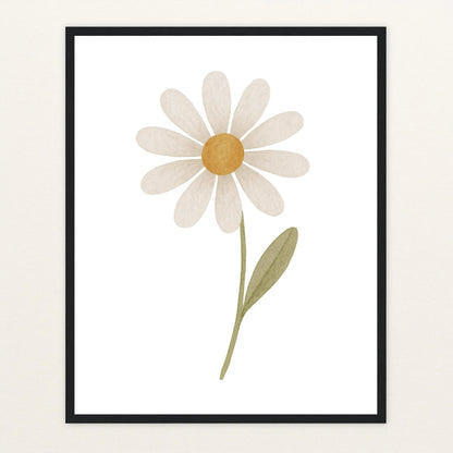 Gänseblümchen Poster mit Holzrahmen von tinylearner