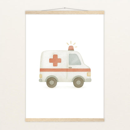 Krankenwagen Poster mit Leisten von tinylearner