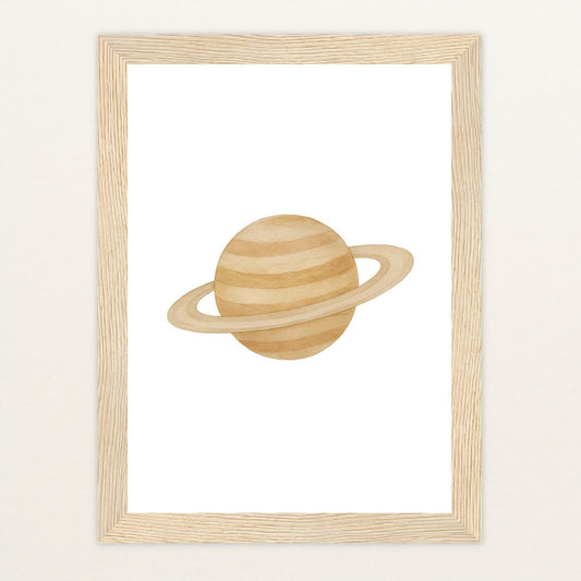 Saturn Poster mit Holzrahmen von tinylearner