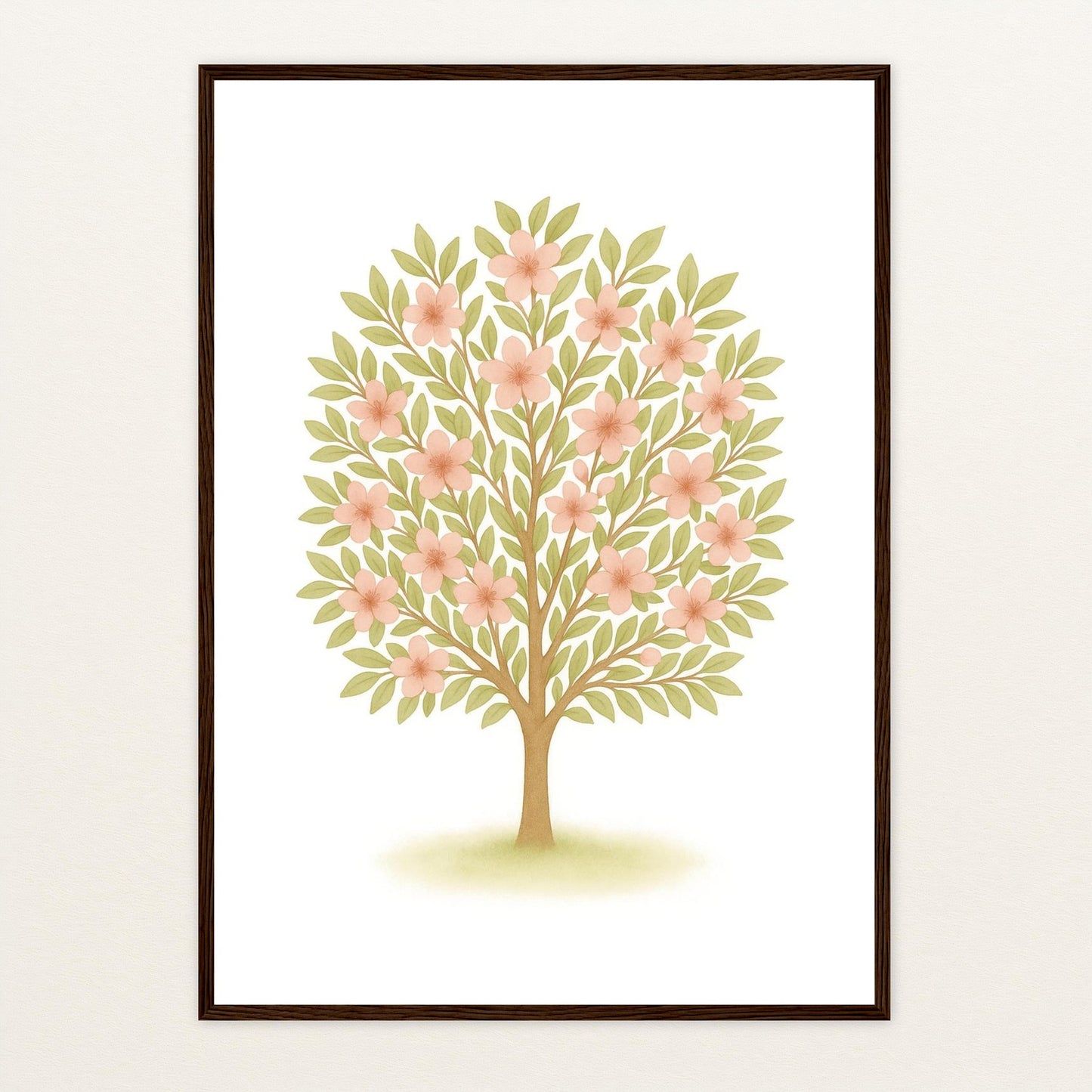 Kirschbaum Poster mit Holzrahmen von tinylearner