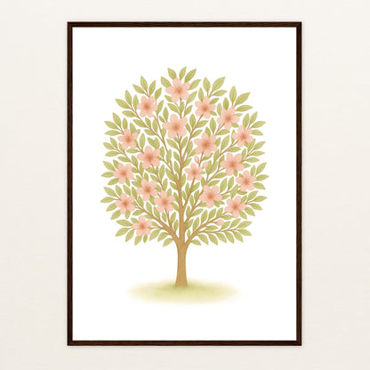 Kirschbaum Poster mit Holzrahmen von tinylearner