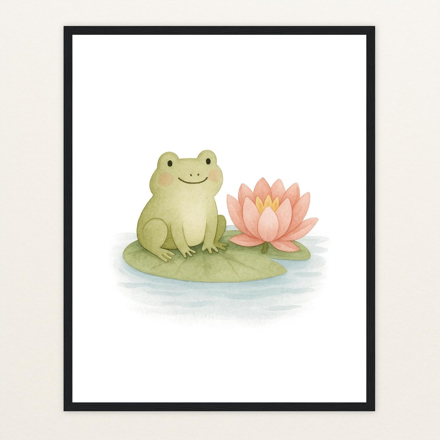 Flocke der Frosch Poster mit Holzrahmen von tinylearner
