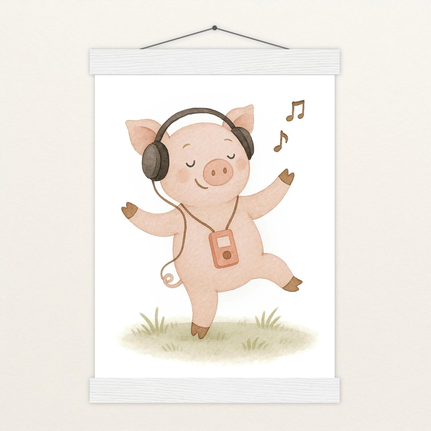 Susi das Schwein - Motiv: "Musik" Poster mit Leisten von tinylearner