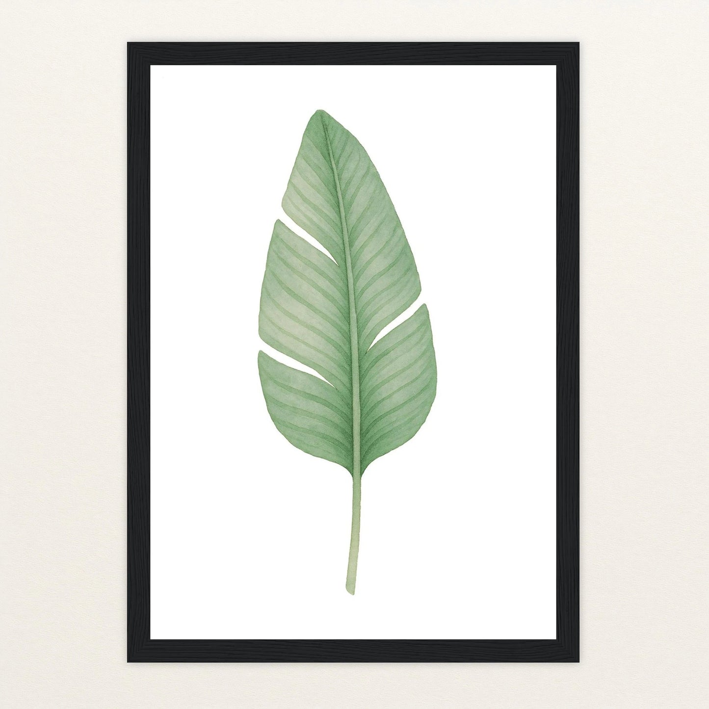 Strelitzien-Blatt Poster mit Holzrahmen von tinylearner