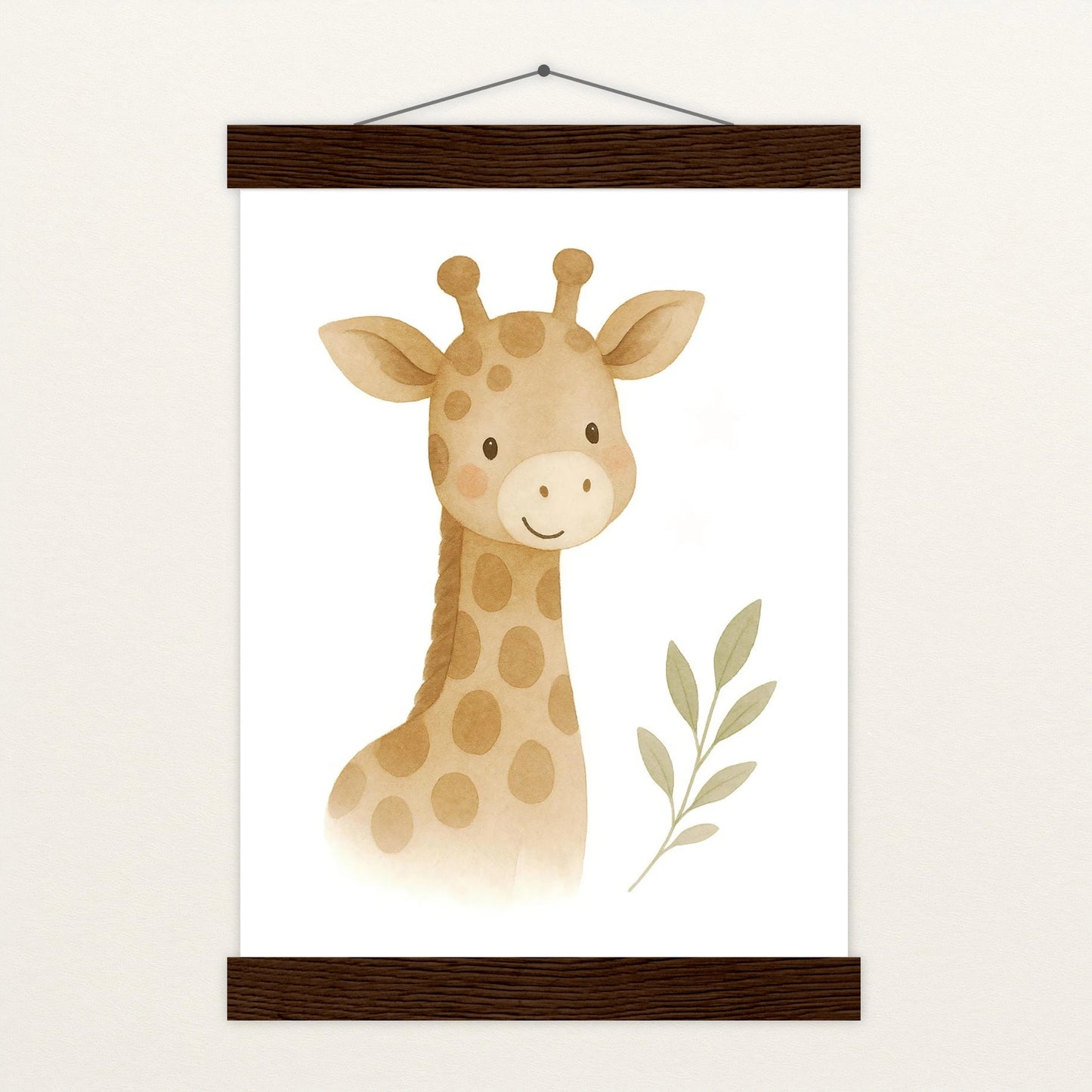 Greta die Giraffe Poster mit Leisten von tinylearner