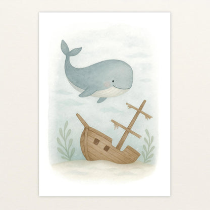 Willi der Wal - Motiv: "Schiffswrack" Poster von tinylearner