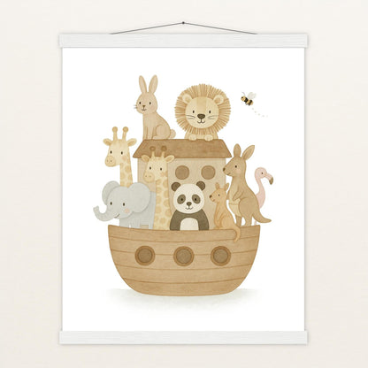Tierfreunde - Motiv: "Arche Noah" Poster mit Leisten von tinylearner