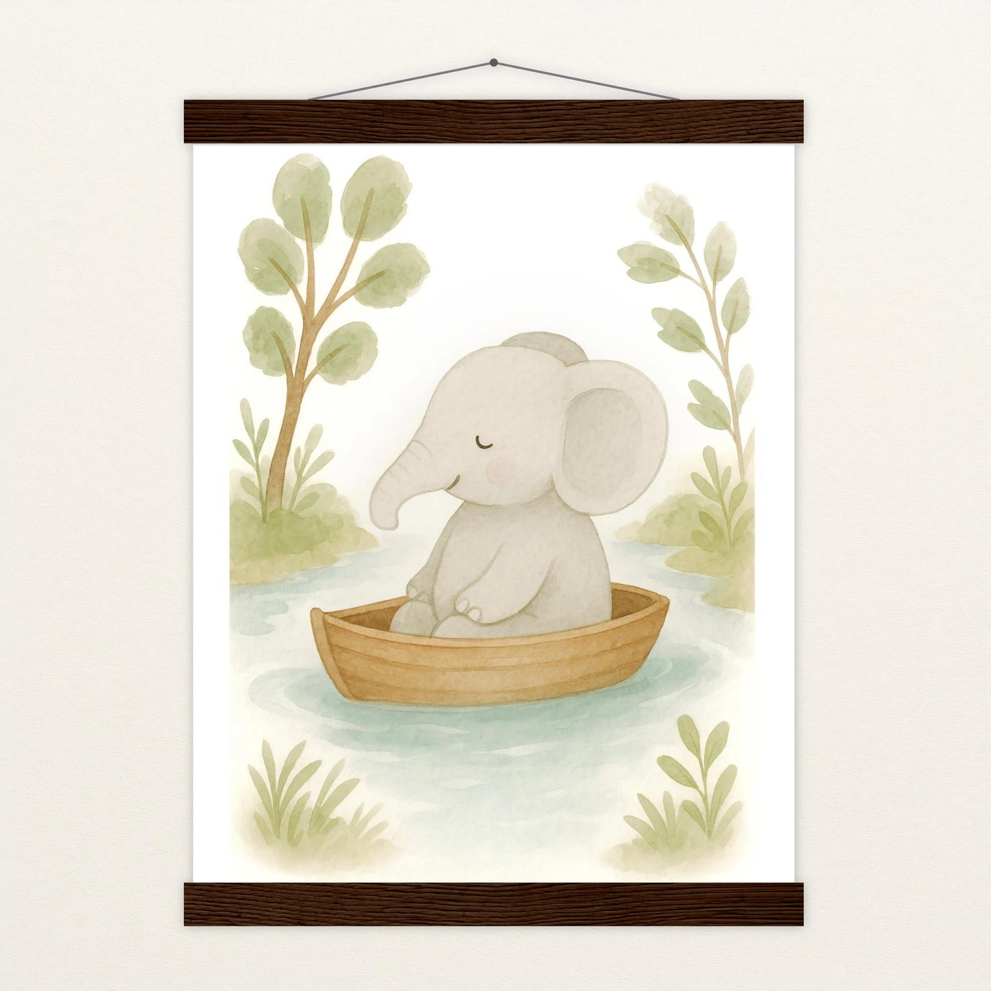 Emil der Elefant - Motiv: "Boot" Poster mit Leisten von tinylearner