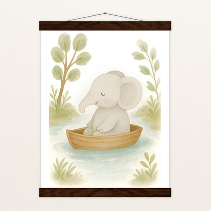 Emil der Elefant - Motiv: "Boot" Poster mit Leisten von tinylearner