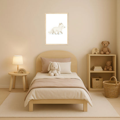 Pino der Polarfuchs Poster mit Holzrahmen von tinylearner