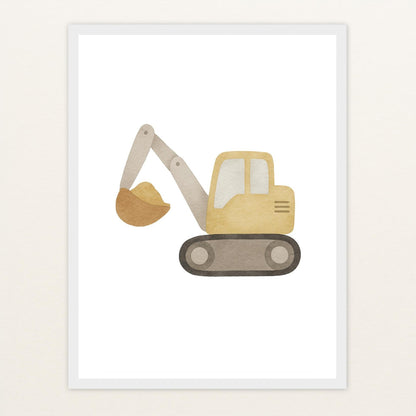 Bagger Poster mit Holzrahmen von tinylearner