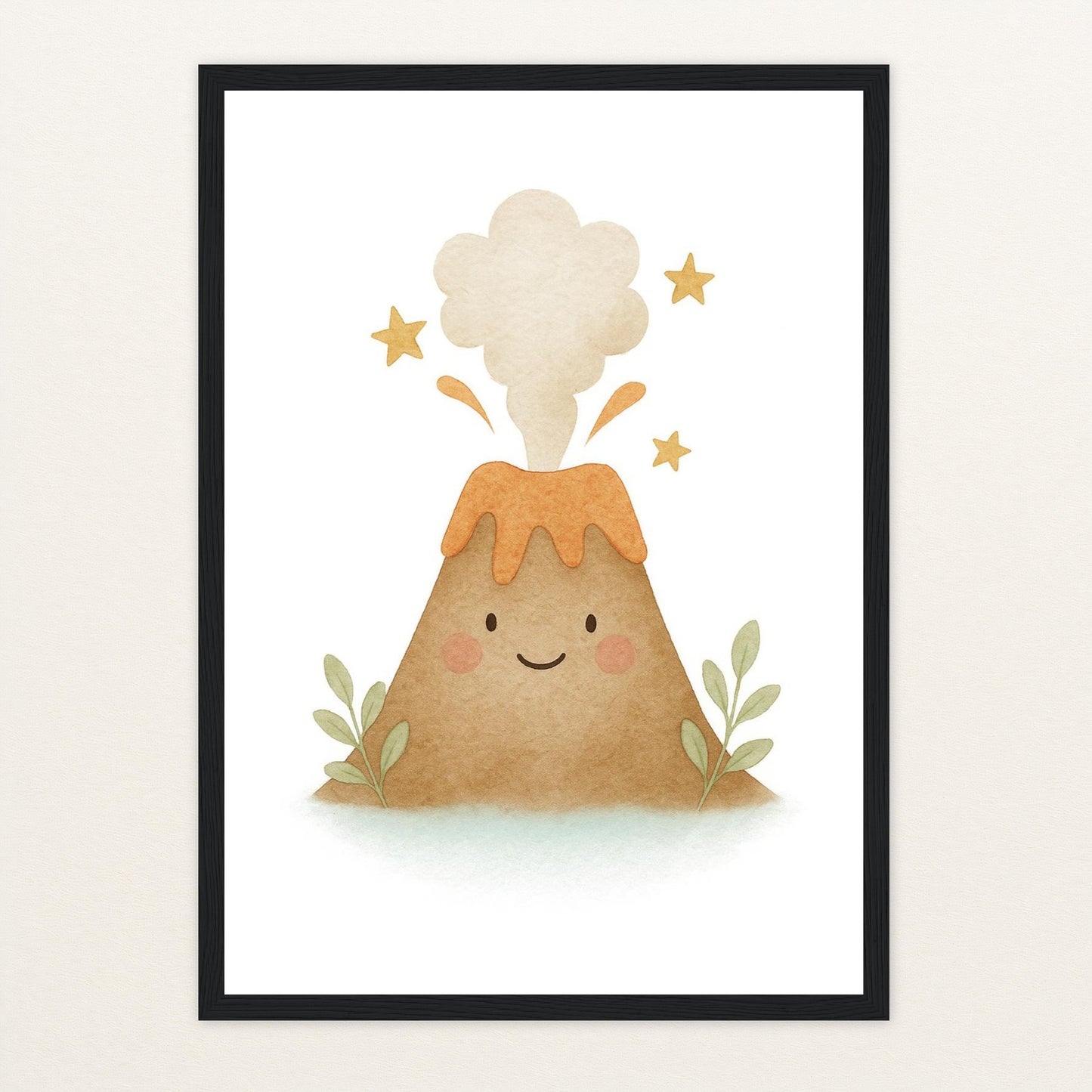 Vulkan Poster mit Holzrahmen von tinylearner