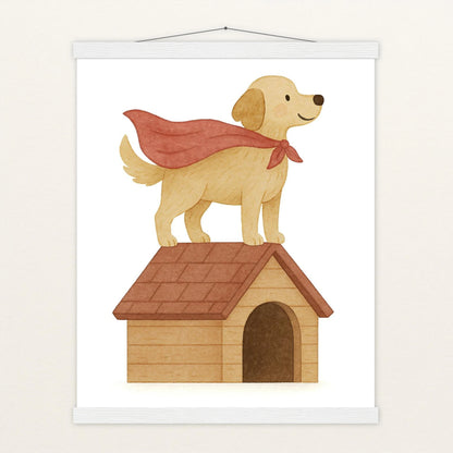 Hugo der Hund - Motiv: "Superheld" Poster mit Leisten von tinylearner