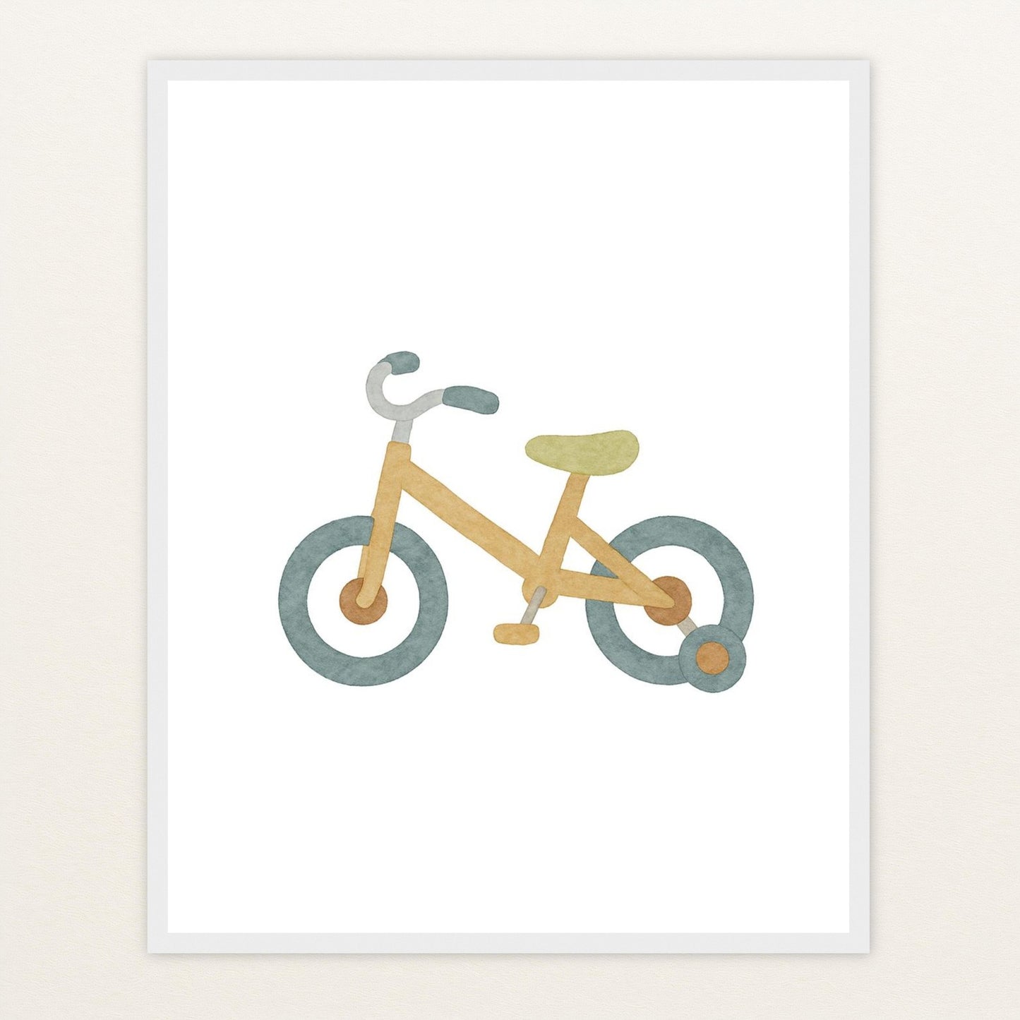 Fahrrad Poster mit Holzrahmen von tinylearner