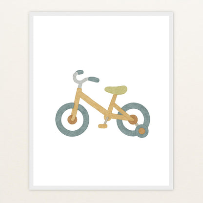 Fahrrad Poster mit Holzrahmen von tinylearner