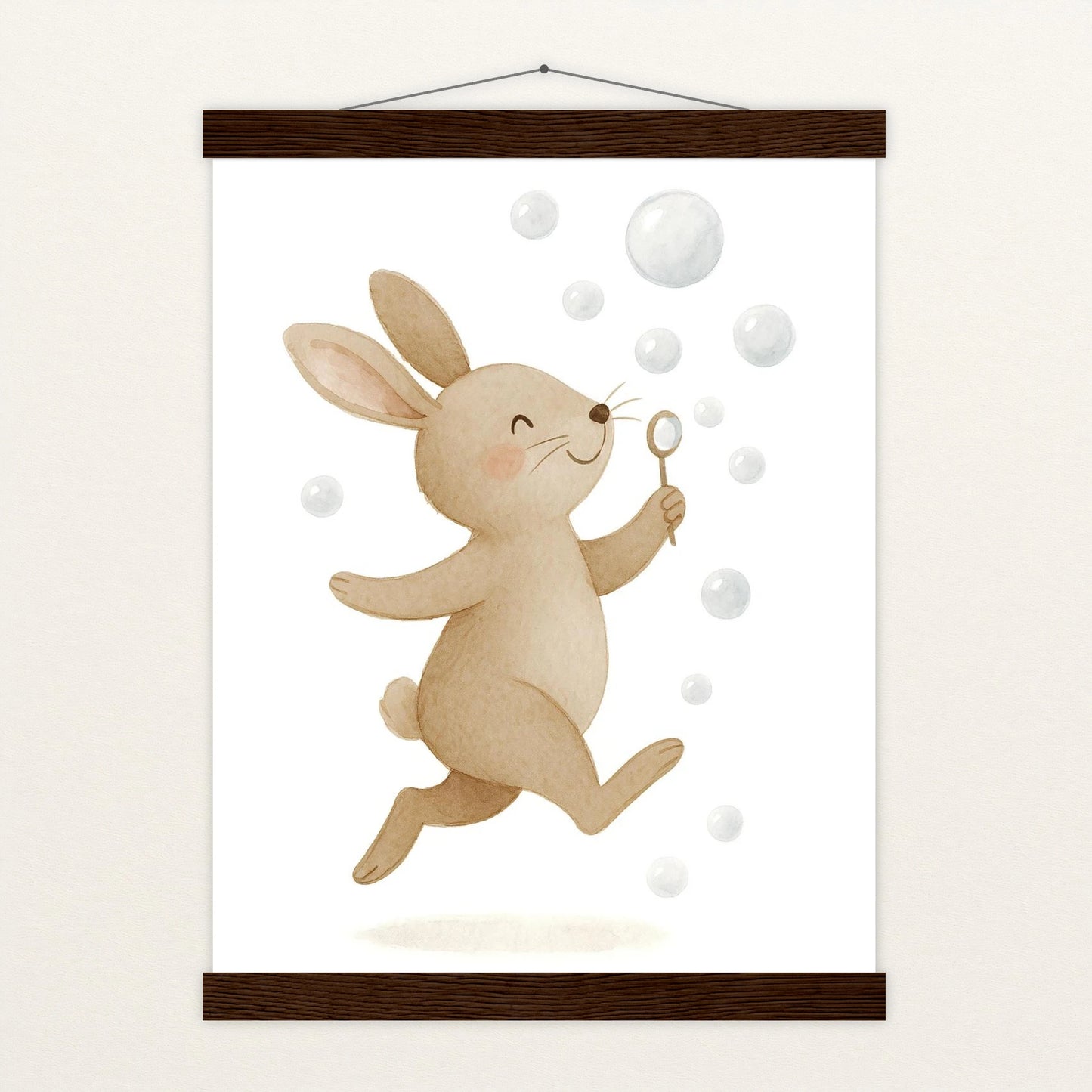 Holly der Hase - Motiv: "Seifenblasen" Poster mit Leisten von tinylearner