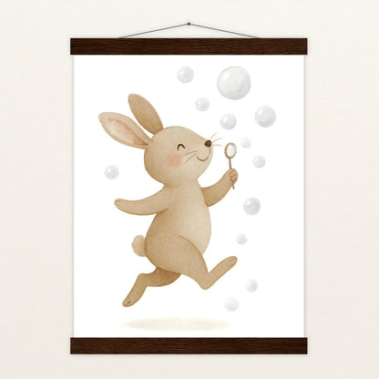 Holly der Hase - Motiv: "Seifenblasen" Poster mit Leisten von tinylearner
