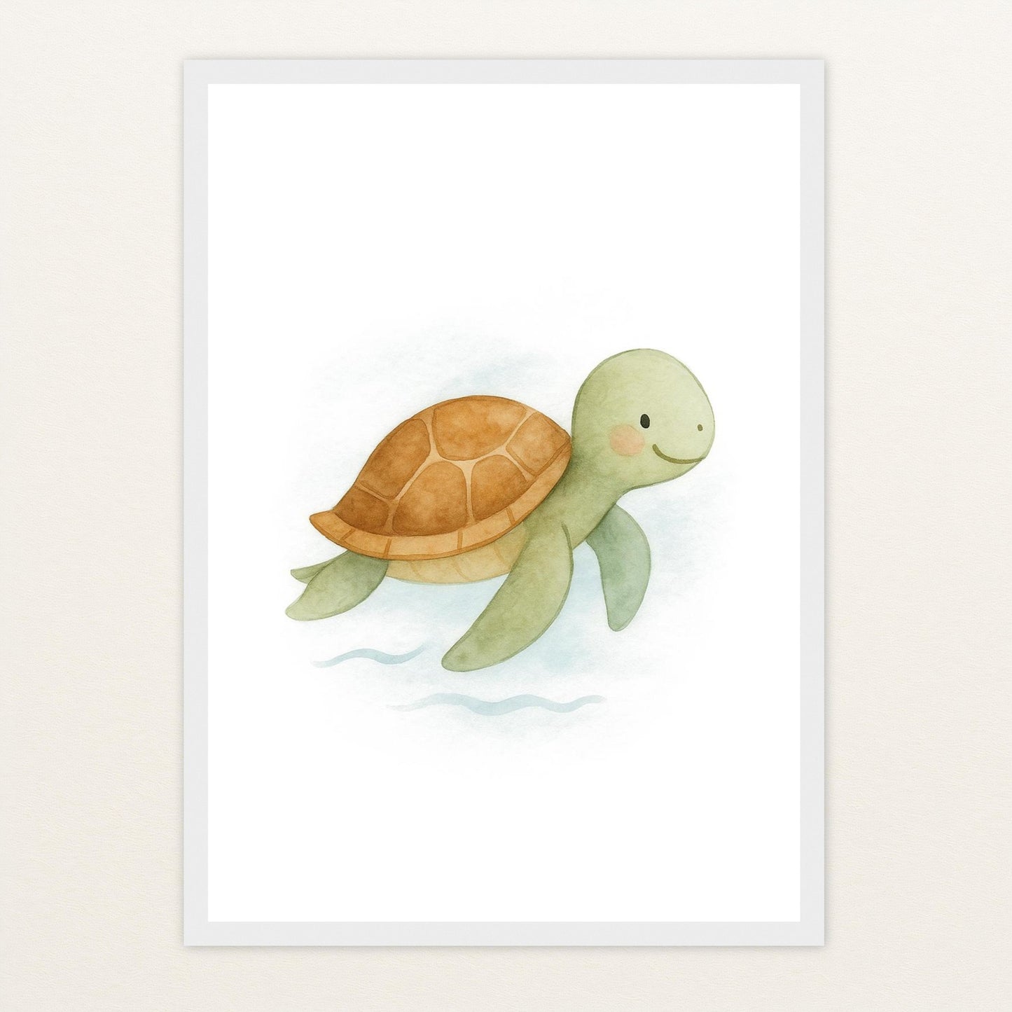 Sora die Schildkröte Poster mit Holzrahmen von tinylearner