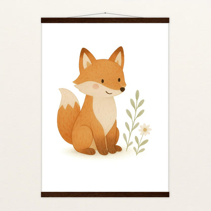 Finnegan der Fuchs Poster mit Leisten von tinylearner