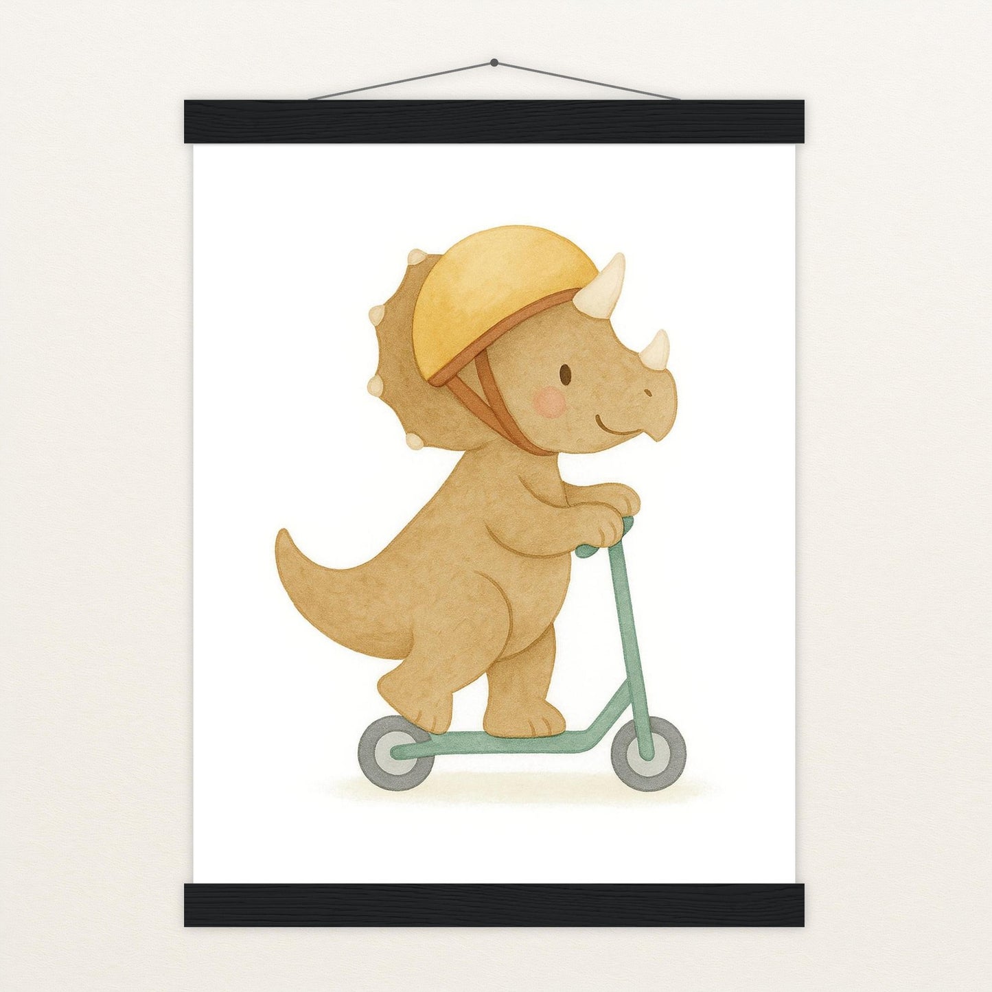 Dinosaurier Triceratops - Motiv: "Roller" Poster mit Leisten von tinylearner