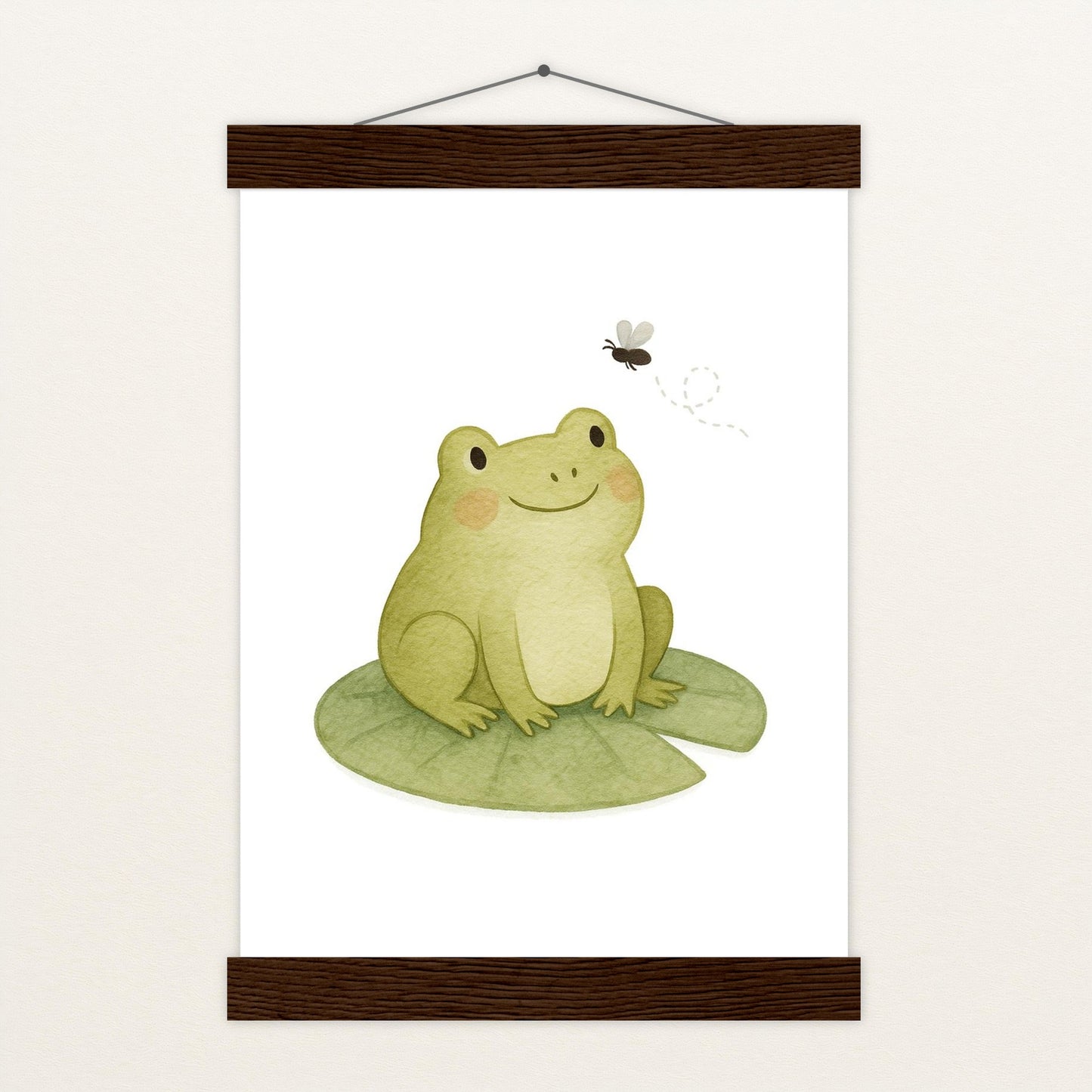 Flocke der Frosch - Motiv: "Fliege" Poster mit Leisten von tinylearner