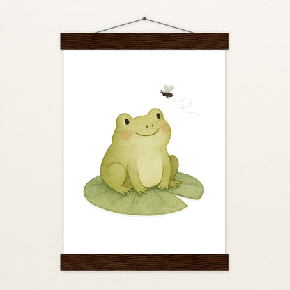 Flocke der Frosch - Motiv: "Fliege" Poster mit Leisten von tinylearner