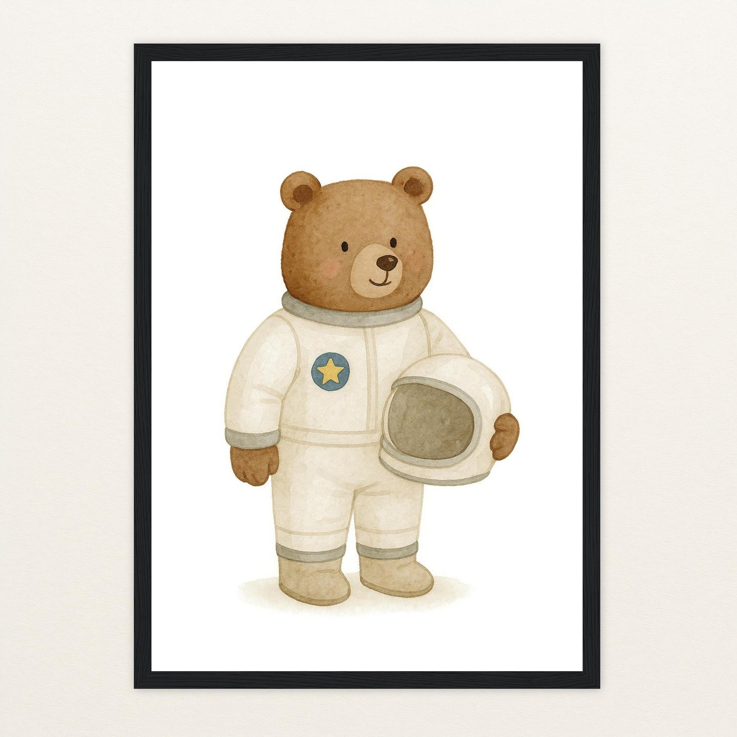 Balu der Bär - Motiv: "Astronaut" Poster mit Holzrahmen von tinylearner