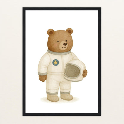 Balu der Bär - Motiv: "Astronaut" Poster mit Holzrahmen von tinylearner