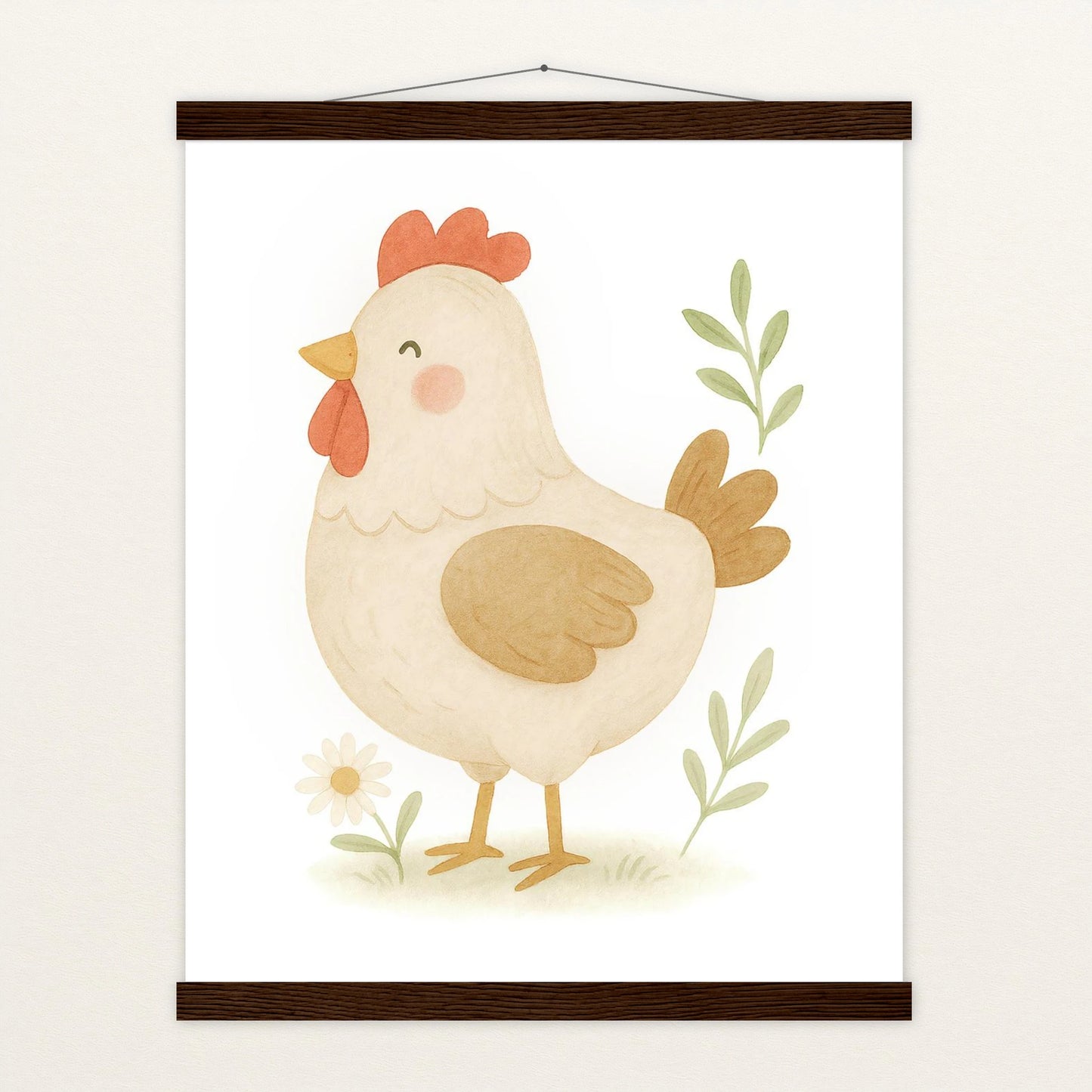 Hanni das Huhn Poster mit Leisten von tinylearner