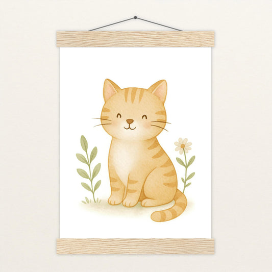 Kira die Katze Poster mit Leisten von tinylearner