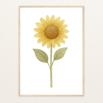 Sonnenblume Poster mit Holzrahmen von tinylearner