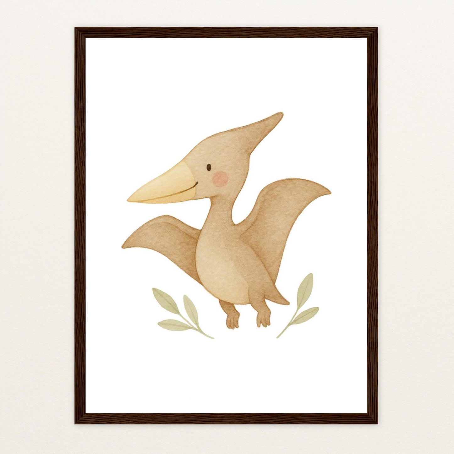 Dinosaurier Pteranodon Poster mit Holzrahmen von tinylearner