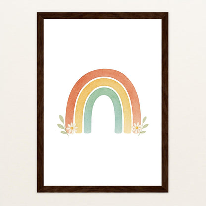 Regenbogen Poster mit Holzrahmen von tinylearner