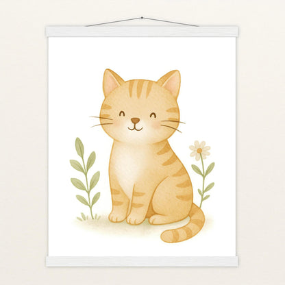 Kira die Katze Poster mit Leisten von tinylearner